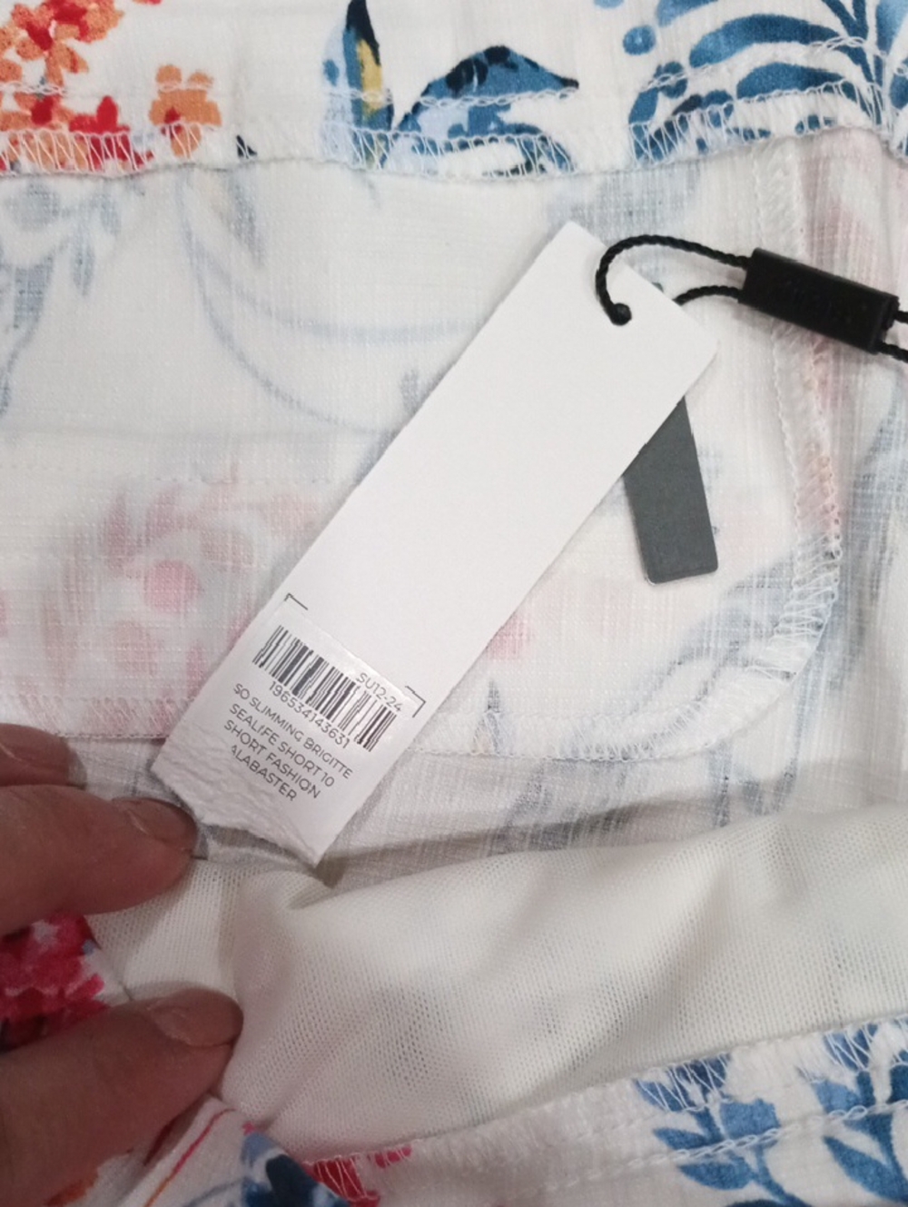 Chico's White Floral Bermuda Shorts with Blue, Pink & Orange Print - Picture 7 of 10